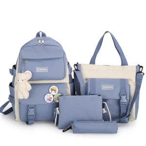 YM sale of 4-piece primary school boys and girls backpack leisure sports school forStudent Schoolbag set