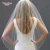 Import YouLaPan V31  Simple And Elegant 90cm Long Soft Yarn Crystal Edge With Hair Comb Bridal Veil Short from China