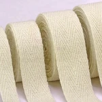 YQ-WA36 Natural off white herringbone cotton webbing