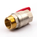 Zhejiang Kaibeili PN40 DN20 Nickel Plated  Red Long Handle Female Thread Brass Ball Valve