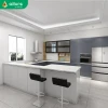 Allure High Gloss Laminate Asian Ivory Pull Out Home Furniture Wall Sink Kitchen Cabinets USA With Glass Doors