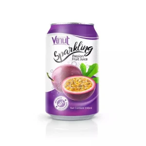 VINUT soft drink Natural sparkling water Sparkling Passion fruit juice in canned 330ml