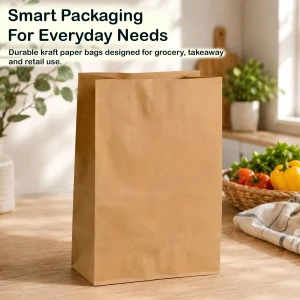 Eco Friendly Kraft Grocery Bags Biodegradable and Recyclable Shopping - NN150