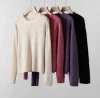 Round neck versatile all-wool long-sleeved slimming sweater