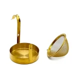 Hot Sale Metal Tea Infuser Gold Stainless Steel tea infuser Mesh Tea Filter Strainer with Rotate Bottom Tray