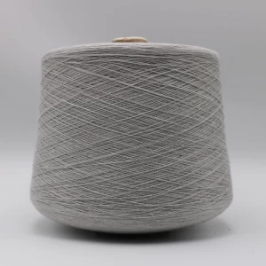 natural grey yarn Ne21/2ply -20% stainless steel staple fiber  blended with 80% polyester fiber anti EMI RFI fabrics-XT11752