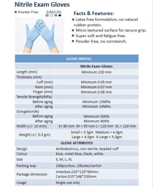 Nitrile Chemotherapy Exam Gloves