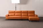 Bergamo Leather look fabric Push Back L shape sofa