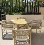 Teak outdoor dining chairs