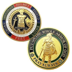 Customized Gift God's Armor Challenge Coin Blessing Commemorative Coin