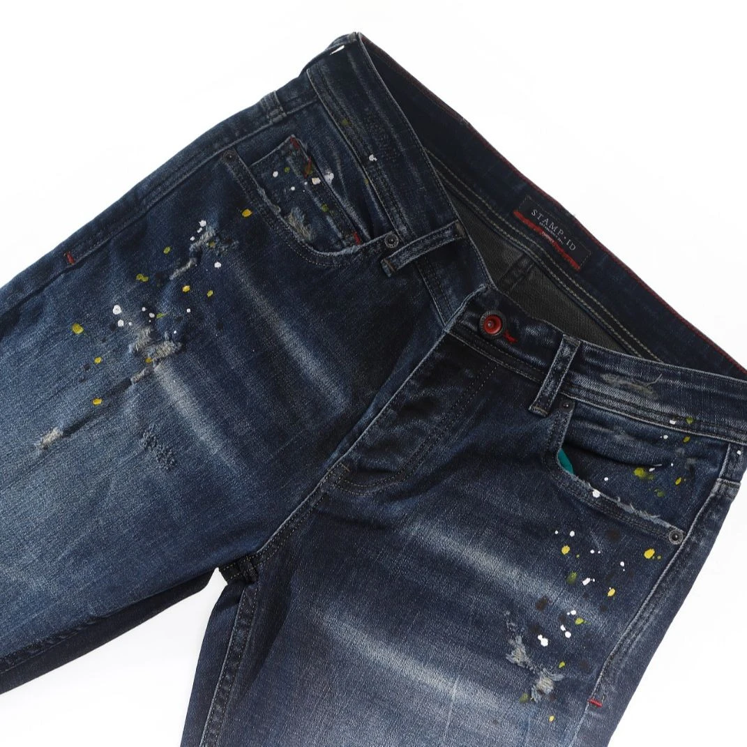 Buy Mens Jeans High Quality Men Stretch Jeans 2021 Patterned Yellow