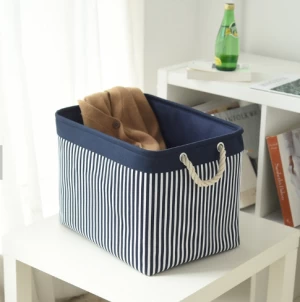 Environmental Fashion Folding Fabric Organizer Basket Box Big Lots Storage Bins Linen Storage Basket For Clothes