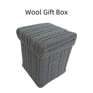 Christmas Gift Box Wool Wrapping With Lids For Xmas Holiday Present Paper Cardboard Gift Box For Candy Chocolate Apples