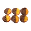 Orange dried fruit half coated with chocolate