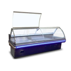 Front Open Curved Glass Deli Case Refrigerator Commercial Display Fridge Fast Food Chiller