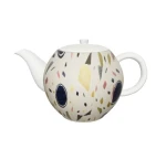 A round white teapot