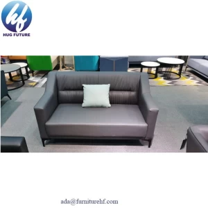New modern design style steel frame leather three seat leisure office sofa
