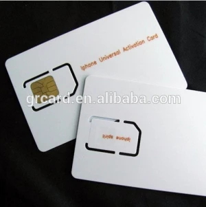 plastic pvc bulk sim card for gsm network cell phone