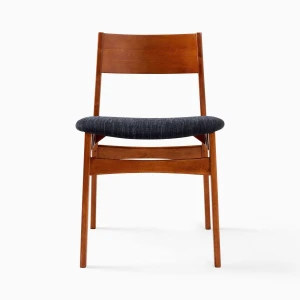 Modern Upholstered Wooden Dining Chair with Curved Backrest for Restaurant and Hotel Use
