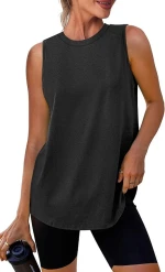 SANTINY Women's Sleeveless Sports Tank Top Lightweight Breathable Yoga Running Workout Shirt