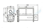 08139 Trailer steel black coated weld-on webbing winches
