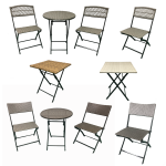 Rattan Patio Bistro Folding Chair And Table Set Outdoor Furniture Sets With Rust-Proof