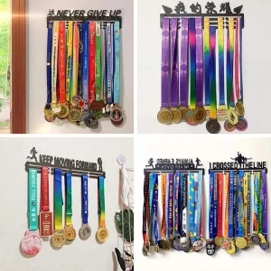 Black medal hanger iron made home use display shelf simple storage rack for collecting medals