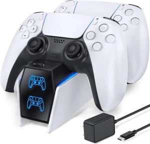 PS5 Controller Charger Station with Fast Charging AC Adapter 5V/3A