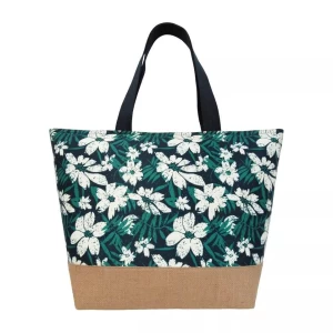 Canvas Beach Bag Faux Leather Polyurethane  High Quality Handbags for Women