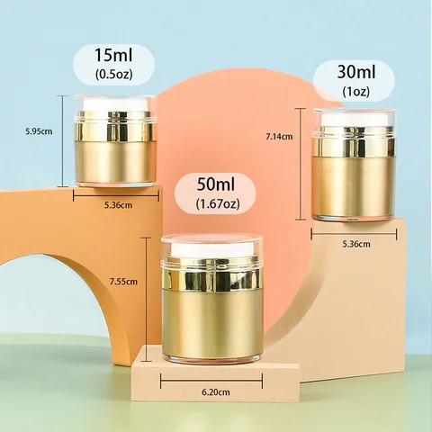 1 PCS 30ML Gold Vacuum Plastic Cream Jar Convenient Practical Cosmetics Storage Solution Versatile for Various Products