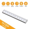 10 LEDs PIR LED Motion Sensor Light Cupboard Wardrobe Bed Lamp LED Under Cabinet Night Light For Closet Stairs Kitchen