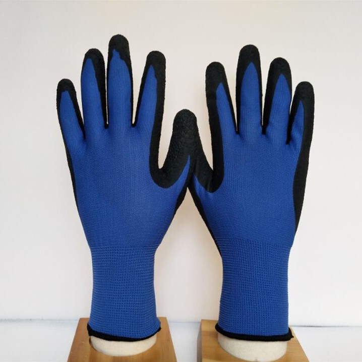 100% Polyester knitted gloves/mittens latex coated on palm waterproof gloves