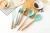 Import 11Pcs Silicone Kitchen Utensils With Wooden Handle Silicone Green Kitchen Utensils turqouise cooking sets from China
