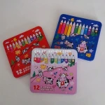 12 pcs colored stationery pencils set with customized metal case