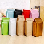 1/2lb 250g 8oz Matte White Flat / Block Bottom Stand Up Pouch Packaging Bag With Zipper & Valve