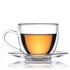 150ml Pyrex Borosilicate Double Wall Glass Coffee Mug Tea Cup and Saucer