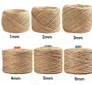 1mm~12mm Recyclable packaging rope 100% Natural Jute braided Twisted Rope DIY decoration Cord