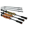 2 Sections  Wood Handle Spinning Casting  Rod 1.98m 2.1m 2.4m ML/M/MH Carbon Lure Fishing Rods