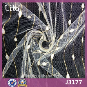 Lita J3177Golden# 100%nylon with golden yarn mesh fabric shinning net fabric good quality tulle