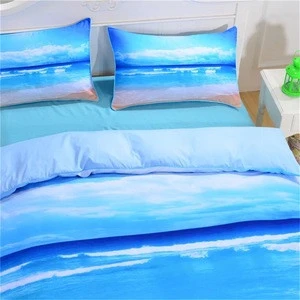 2018 hot selling Drop ship Beach Ocean Home Textiles Hot 3D Print Duvet Cover with Pillowcase Bedding Set Queen King Home