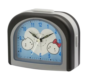 2018 hot selling simple cartoon cute blue dial table alarm clock