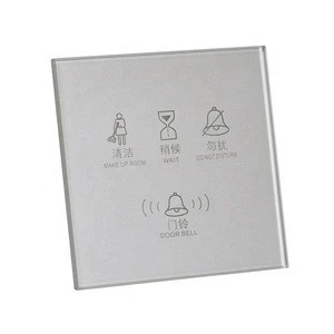 2019 Hot Selling Hotel Smart Service Gold 4 Touch Gang Control  Switch Tempered Glass Panel