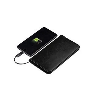 2019 new fashion leather power bank wallet men wallet with power bank, money purse with card holder