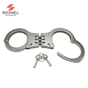 2019 Professional Grade Heavy Duty Real Black Carbon Steel  Double Locking Hinged Handcuffs for Law Enforcement