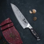 2020 Amazon Bestseller High Carbon VG 10 Damascus Steel Knife Blanks Hand Made 8" Kitchen Knives Chef Knife Wholesale