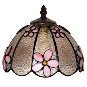 2020 Design Pink Floral Tiffany Fused Klaas Customize Decorative Lampe Accessory Table Lucerna 10 Inch Tifany Lamp Shade