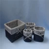 2020 Hot sale OEM household sundries blue wicker storage basket set of 4 factory with striped liner