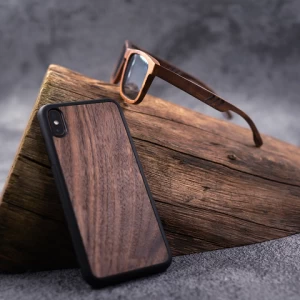 2020 New Arrival Laser engraving walnut wood phone case mobile phone accessories