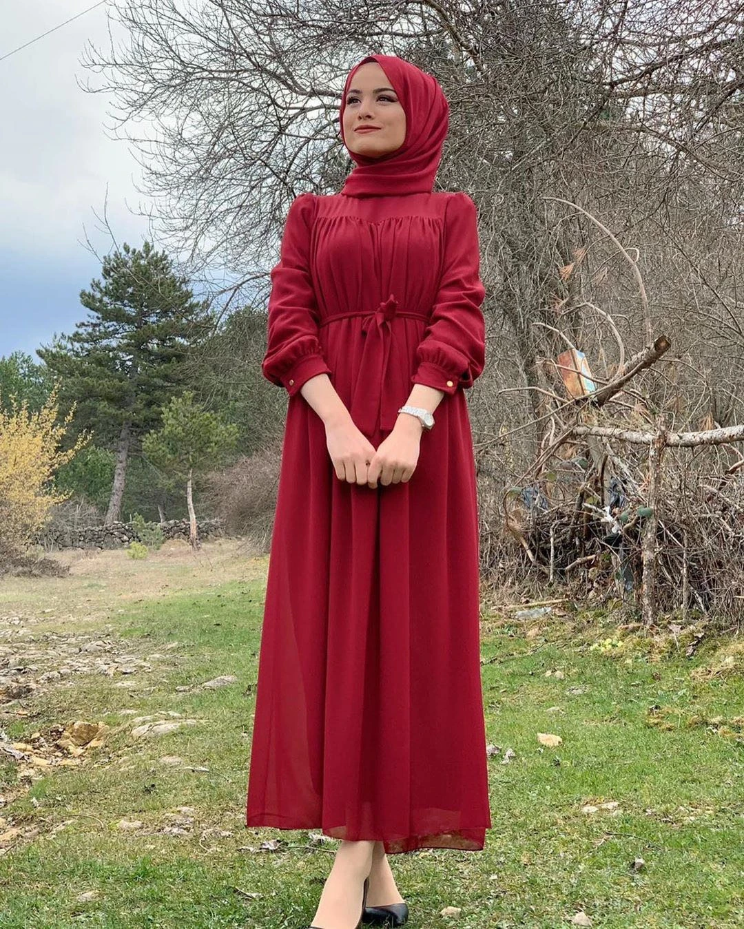 2020 New chiffon Abaya Muslim women lined long maxi dress Turkey Dubai solid color Islamic clothing