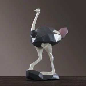 2020 New Origami geometry miniature Small Resin Animal Home decor flamingo Ostrich Sculpture for sale